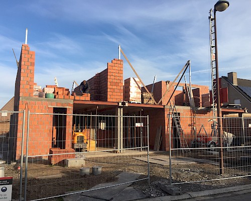 Nieuwbouwproject in opbouw te Zulte